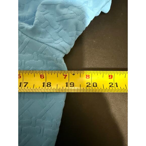 J. McLaughlin Catalina Cloth Signature Top Honeycomb Jacquard Blue Size Large - Picture 11 of 12